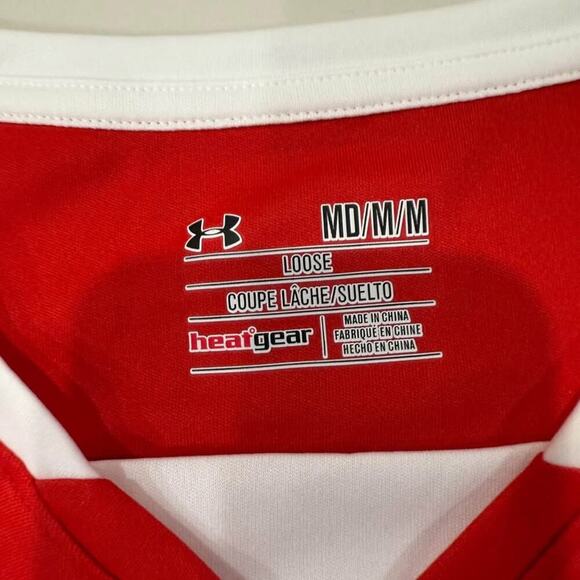 Under Armour NWT Athletic Heat Gear Soccer Jersey Women's Medium Loose Fit Red - Picture 4 of 9